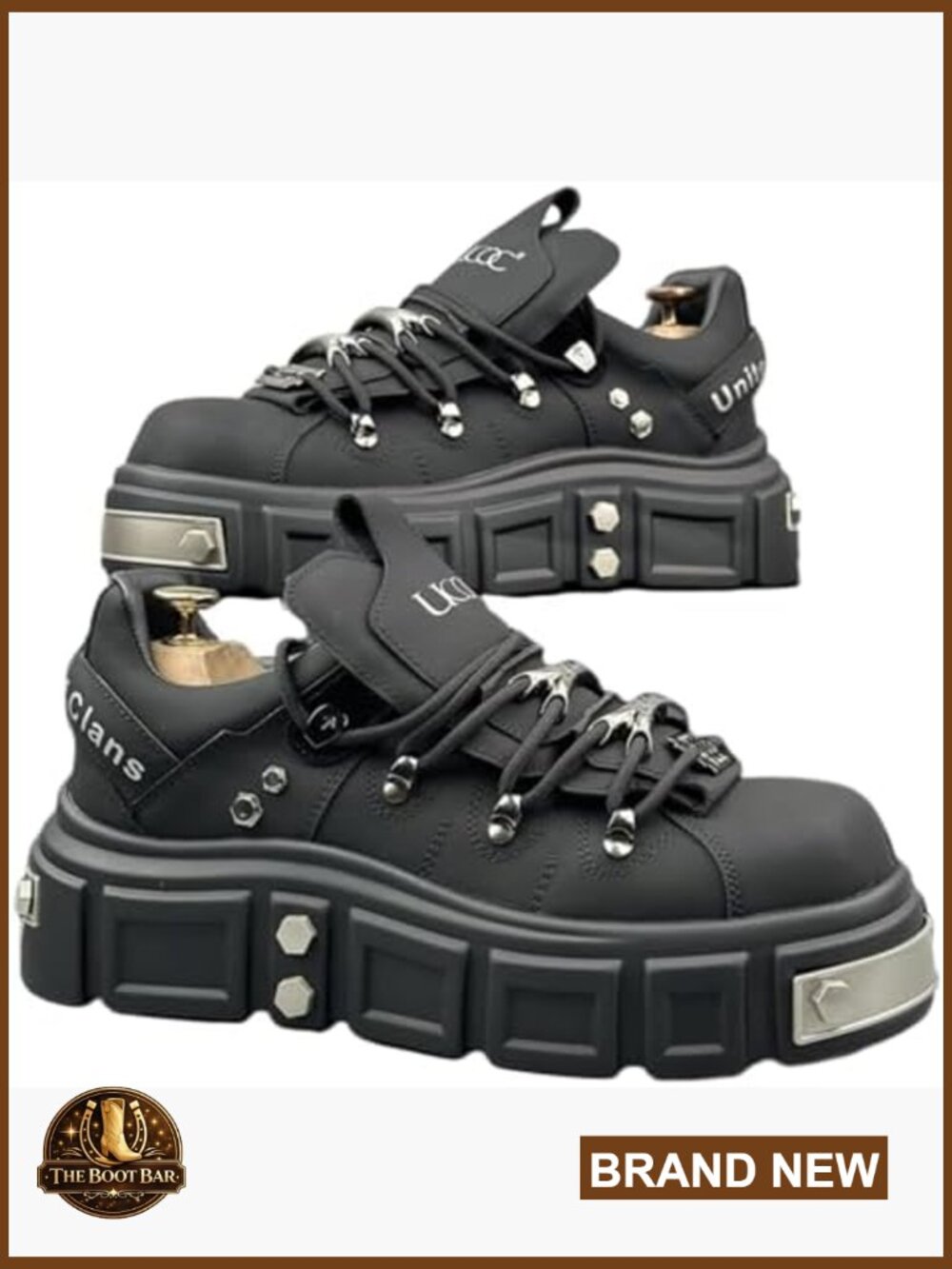 Faux Leather Studded Platform Sneakers with 2.75 Inch Lift for Streetwear